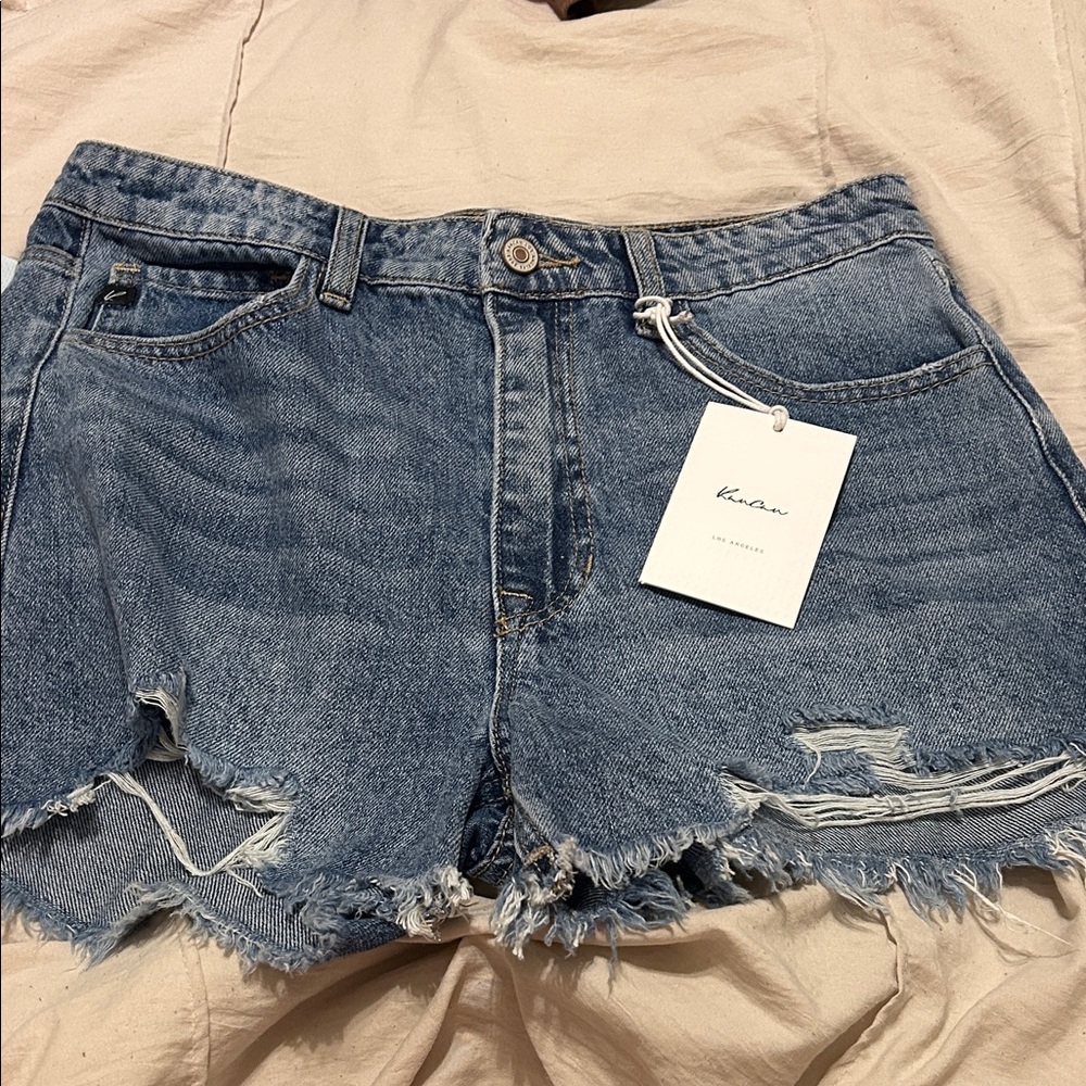 KanCan Blue Distressed Jean Shorts